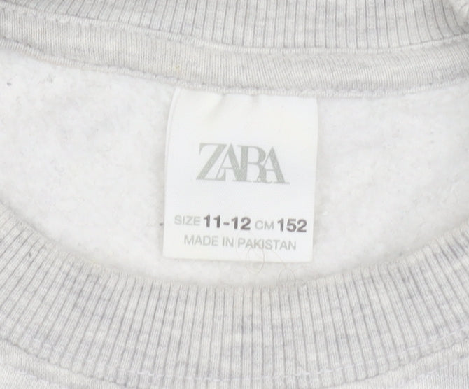 Zara Girls Grey Jumper 11-12 Years - Comfy and Stylish