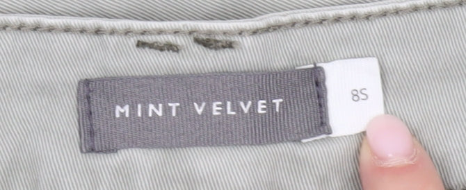 Mint Velvet Women's Grey Chino Trousers Size 8