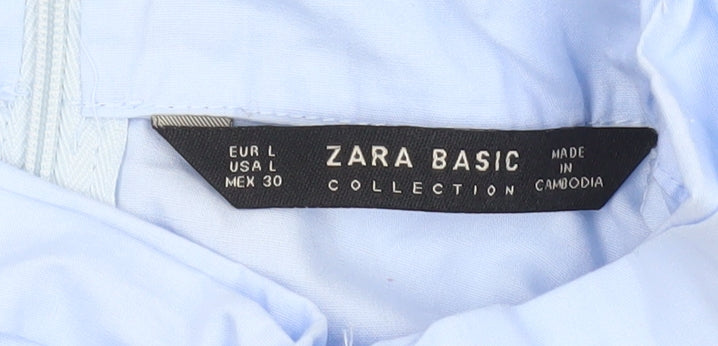 Zara Women's Blue Rhinestone Long Sleeve Top Size 12