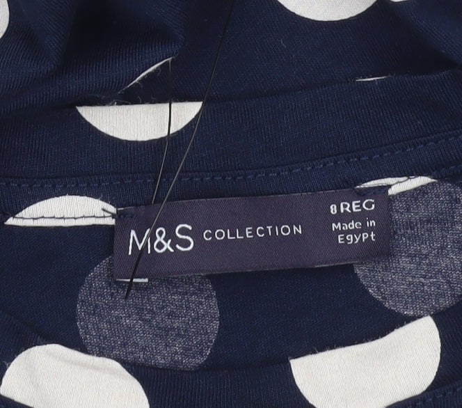 Marks and Spencer Blue Polka Dot Dress Size 8