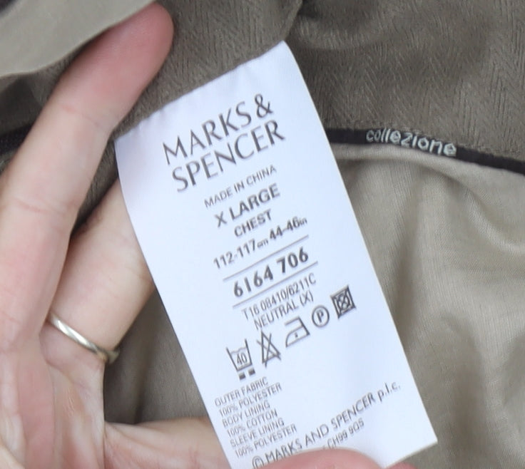 Marks and Spencer Men's Brown Zip Jacket XL