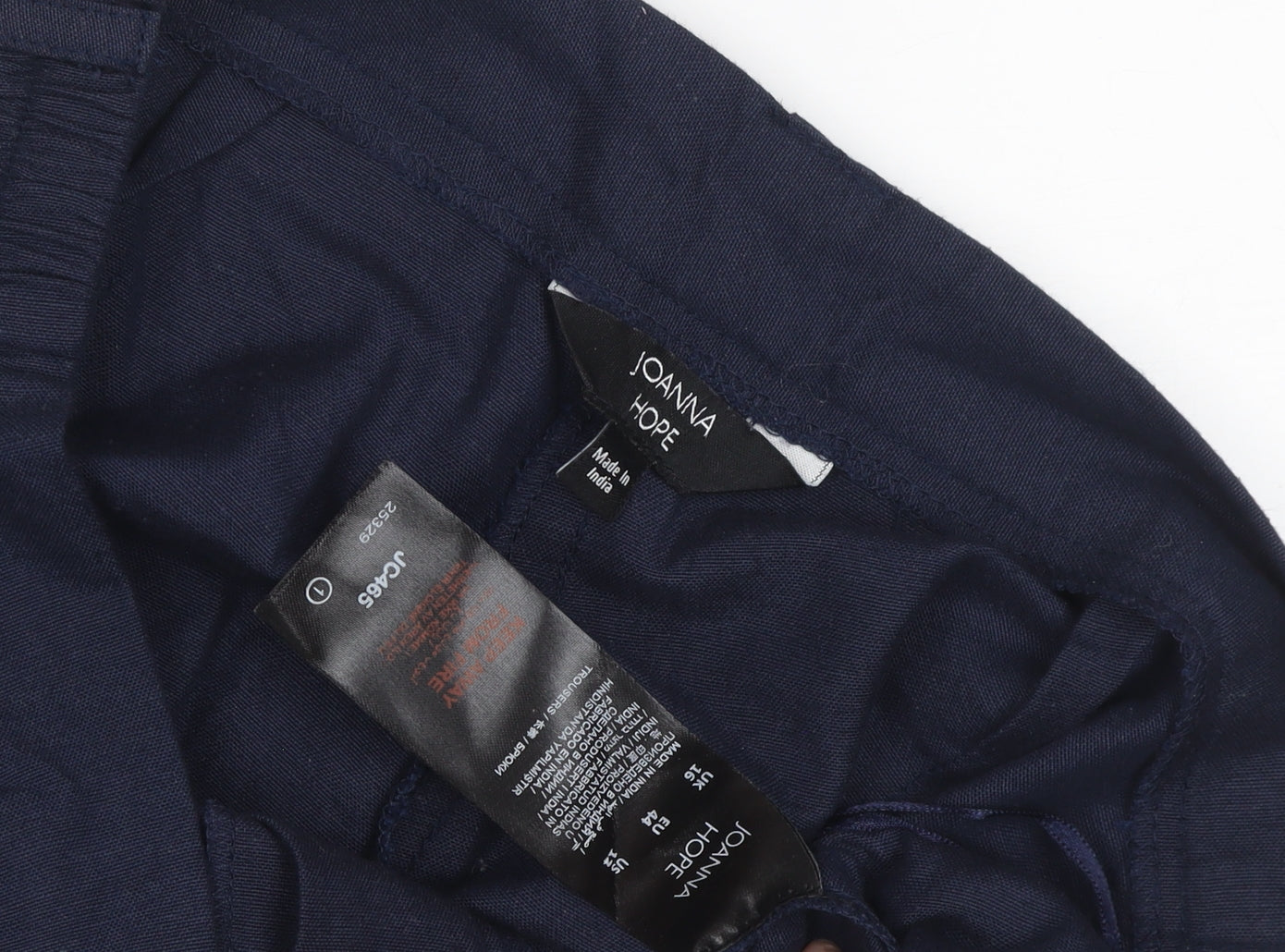 Joanna Hope Navy Women's Trousers XL Elastic Waist