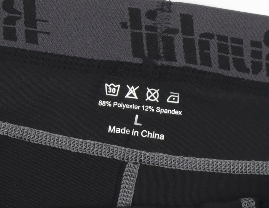 Runhit Men's Black Compression Shorts L