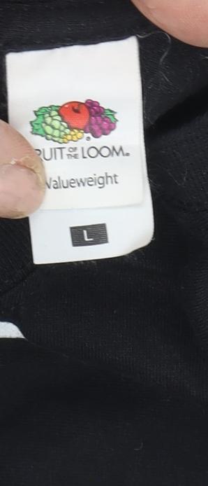 Fruit of the Loom Black Art Graphic Men’s T-Shirt L