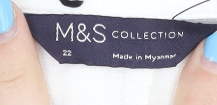 Marks and Spencer Women's White Polka Dot Blouse Size 22