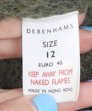 Debenhams Women's Green Mohair Blend Mock Neck Jumper