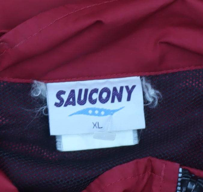 Saucony Men's XL Red Windbreaker Jacket