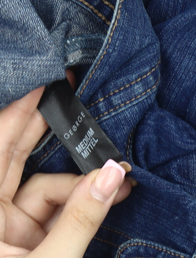 George Women's Blue Denim Jacket, Size M, Casual Style