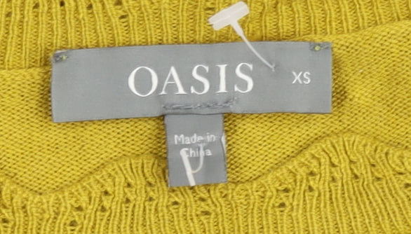 Oasis Women's Yellow XS Long Sleeve Knit Jumper