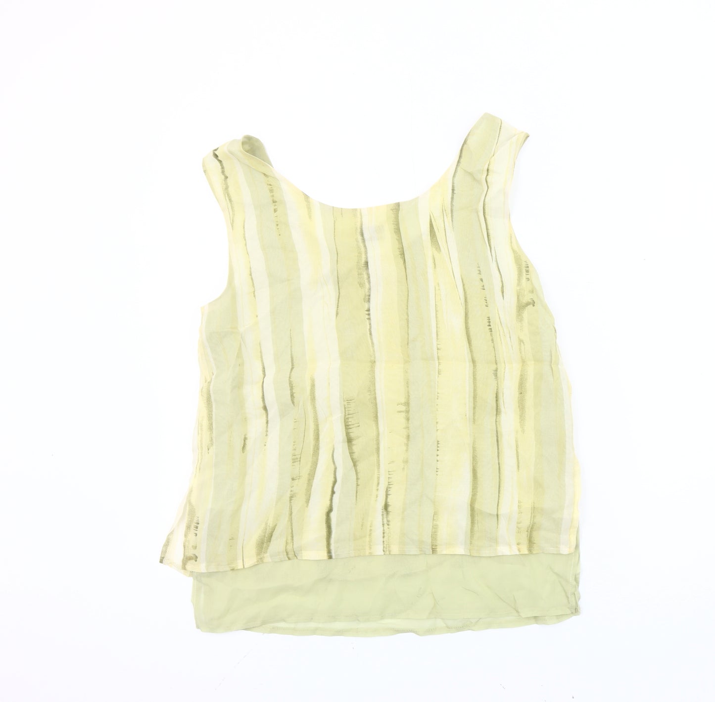 Gerry Weber Women’s Green Striped Chiffon Tank Top Size 12 Summer