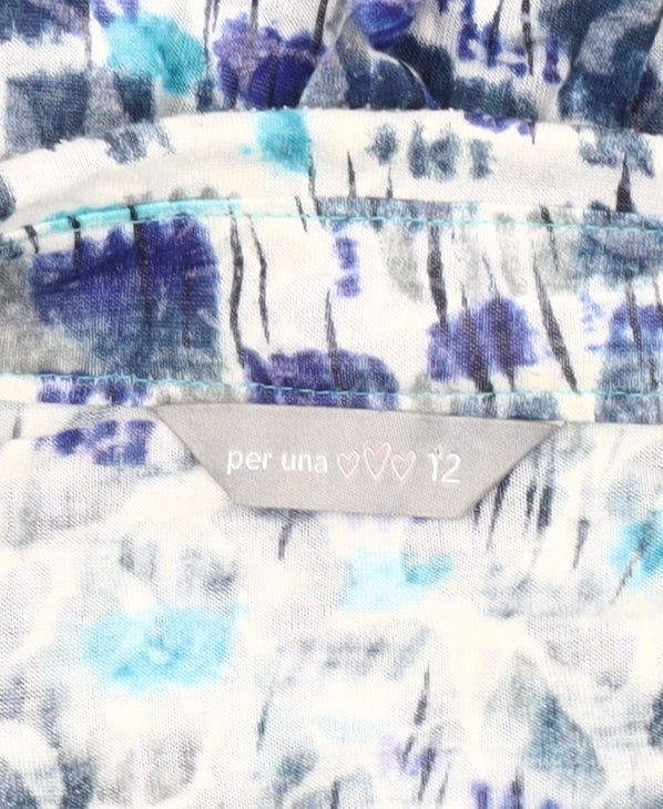 Marks and Spencer Per Una Women’s Multicoloured Ruffle Blouse Size 12