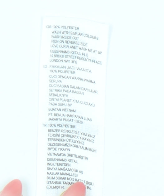 Debenhams Women’s Orange Floral Pleated Hem Tunic Blouse Size 12