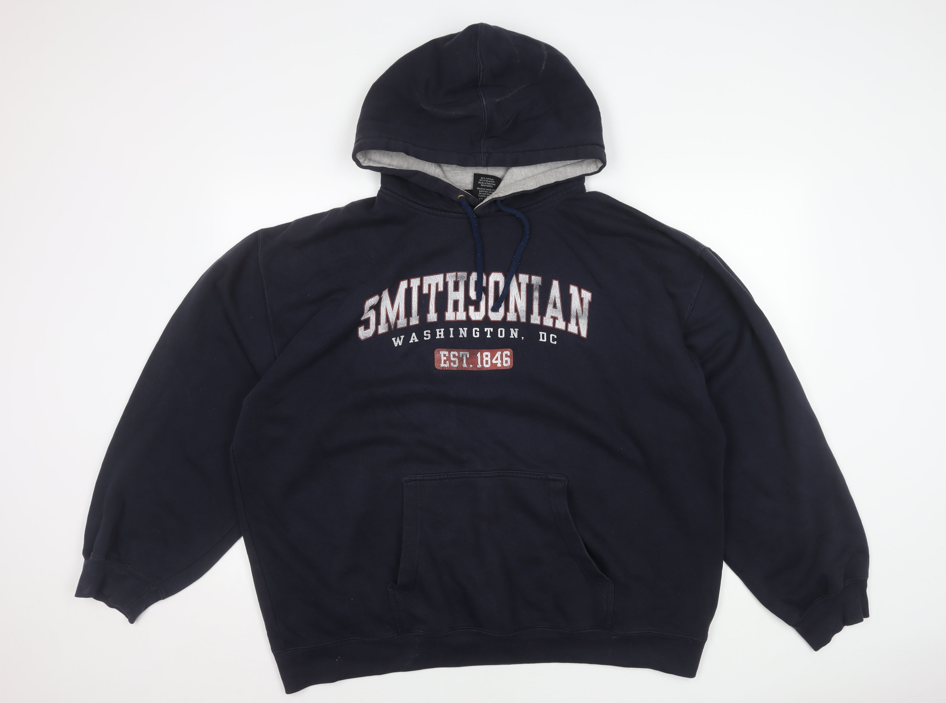 Prairie Mountain Mens Navy 2XL Pullover Hoodie Smithsonian Logo