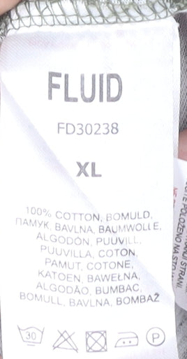 Fluid Men's Green Striped Cotton Crew Neck T-Shirt XL