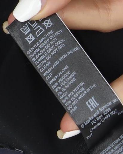 Marks and Spencer Women's Black Size 8 Mid-Rise Side Stripe Leggings