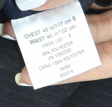 Greenwoods Men’s Black Pinstripe Blazer Jacket 40 Chest Regular Fit