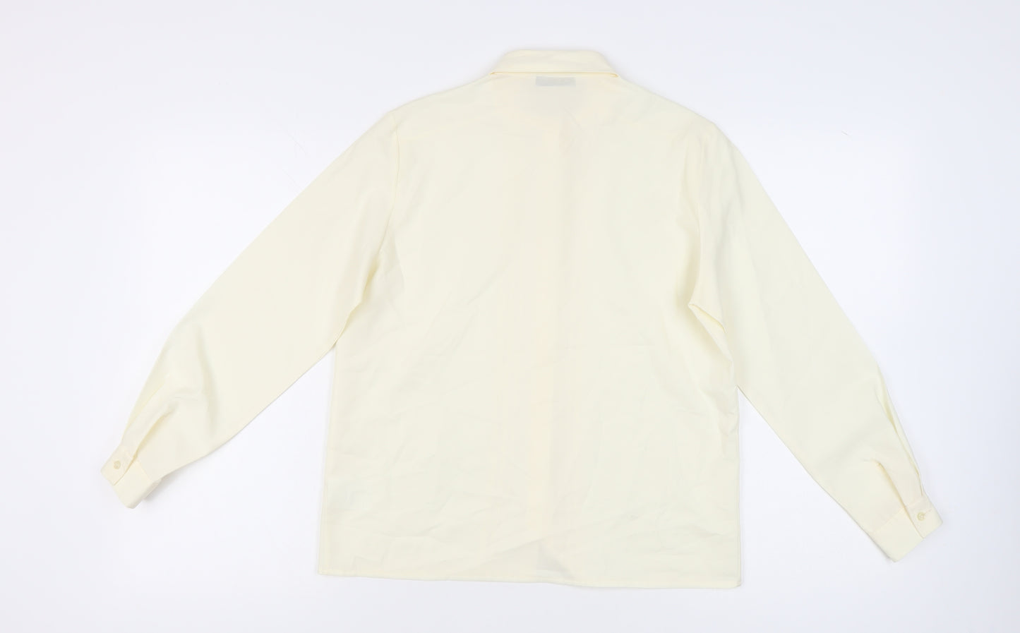 Eastex Women Ivory Size 10 Button-Up Collared Long Sleeve Shirt