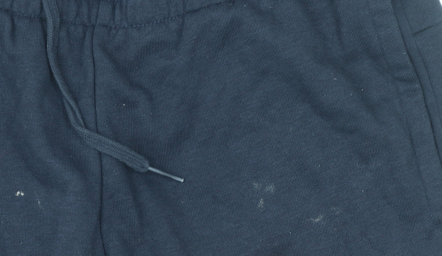 Adidas Womens Blue Jogger Trousers Size 8-10 Cotton Blend Logo
