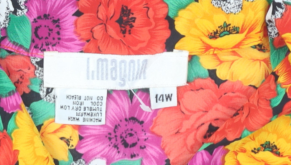 Imagin Women’s 14 Plus Multicoloured Hawaiian Floral Cotton Shirt