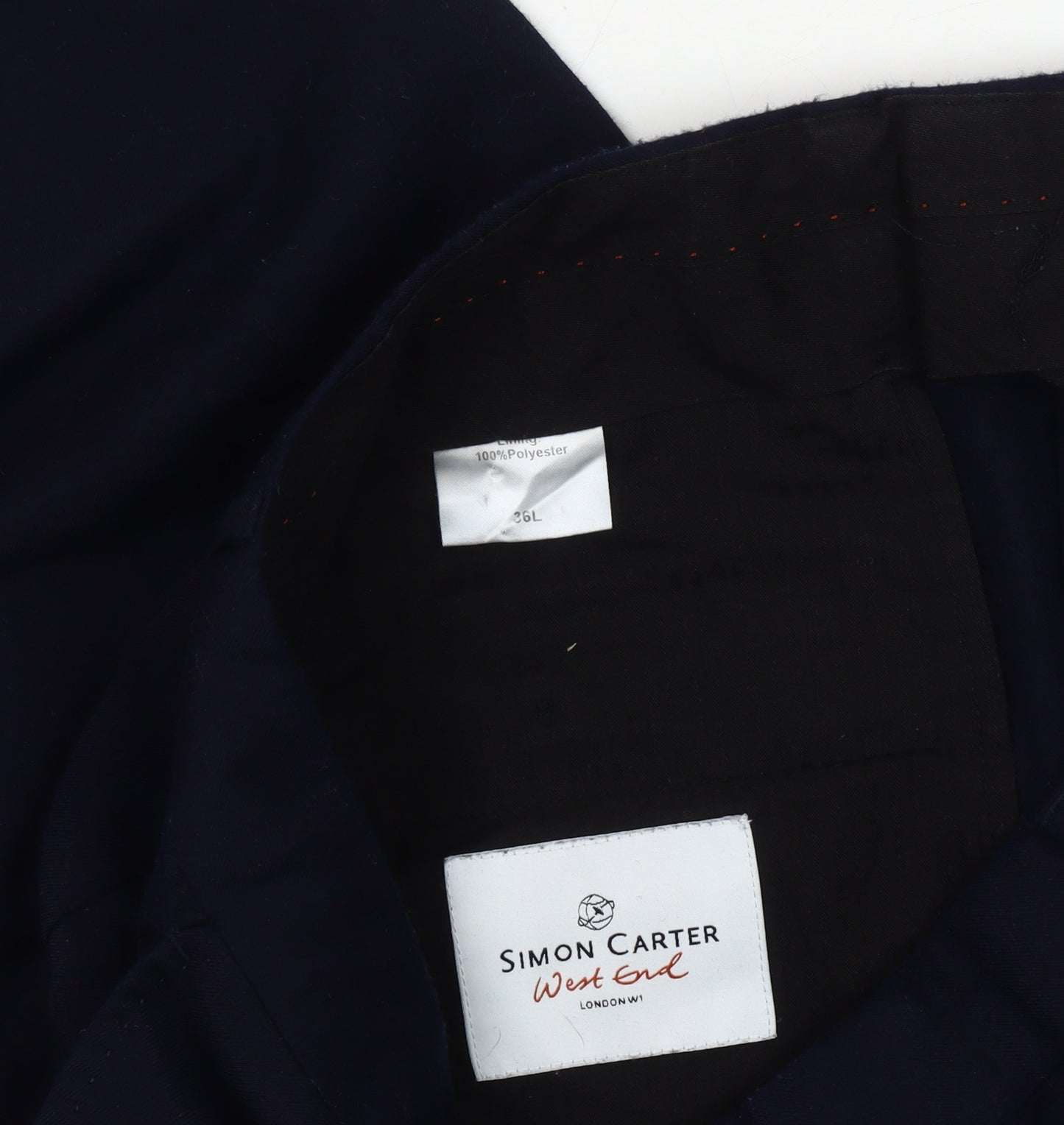 Simon Carter Men's Blue 26L Formal Dress Trousers