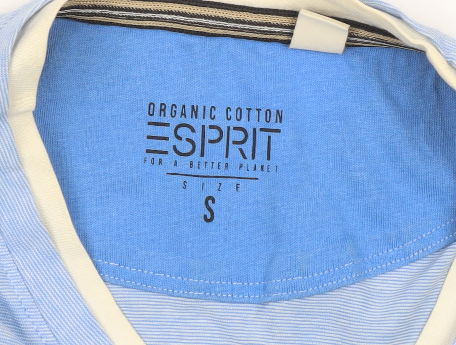 Esprit Men's Blue Short Sleeve Cotton Crew Neck T-Shirt Size S