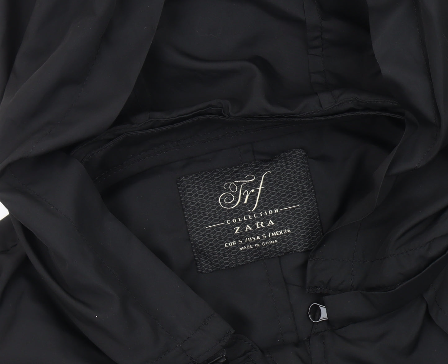 Zara Women’s Black Hooded Windbreaker Jacket Size 8 Casual Travel