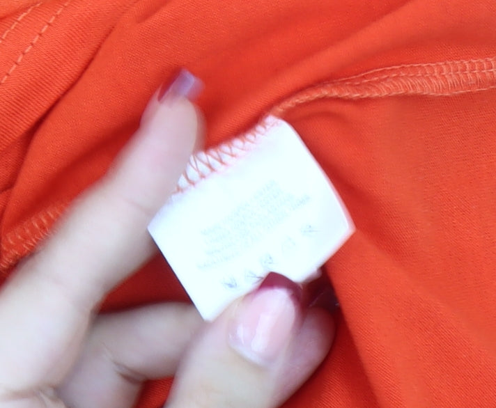 Klass Women Orange Blouse Size 12 Tunic Cut Out Detail