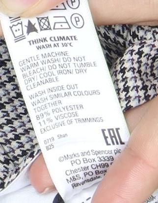 Marks and Spencer Womens Grey Check Straight Leg Trousers Size 20