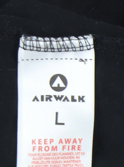 Airwalk Men's Black Camouflage Sleeve Pocket T-Shirt Size L