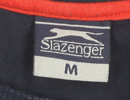Slazenger Men's Blue Sleeveless Crew Neck Jersey Cotton T-Shirt M