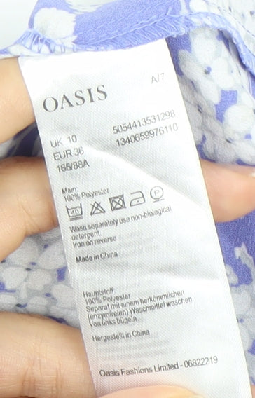 Oasis Women’s Blue Floral Off Shoulder Blouse Size 10