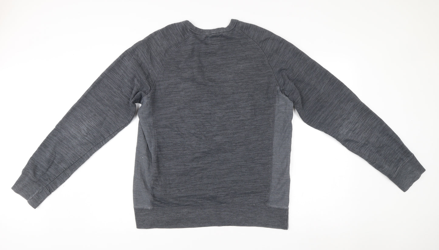 Champion Mens Grey Crew Neck Sweatshirt Size L Logo Pullover