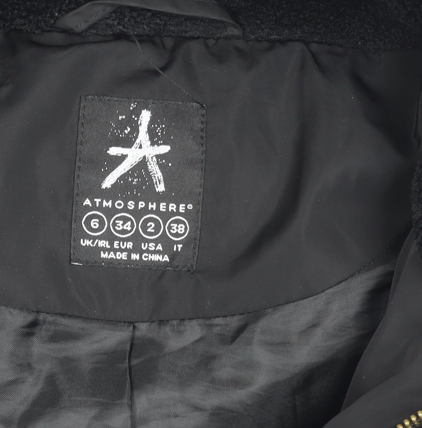 Atmosphere Womens Black Puffer Jacket Coat Size 6 UK Winter Casual