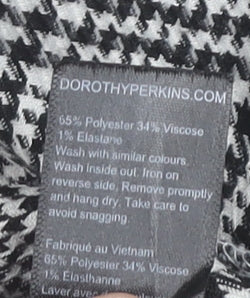 Dorothy Perkins Women’s Black Check Tapered Trousers UK 14 Slim Fit