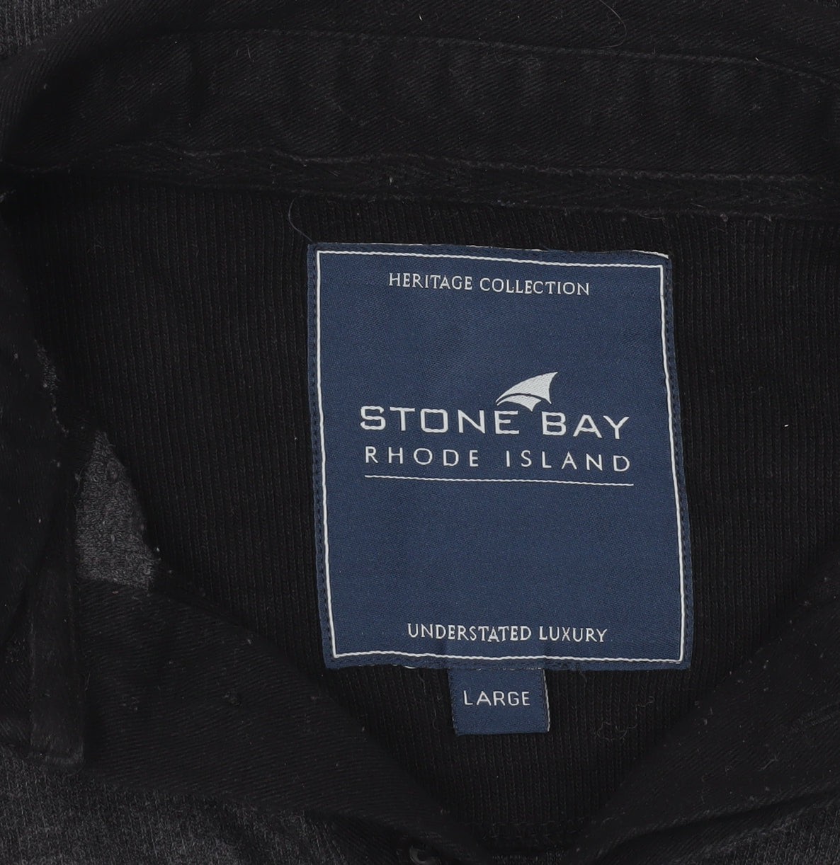 Stone Bay Men’s Grey Striped Collared Henley Sweatshirt Size L