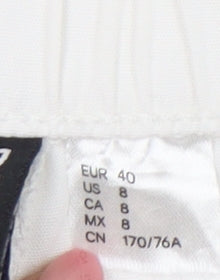 H&M Womens White Cargo Trousers Size 12 Cotton Relaxed Fit