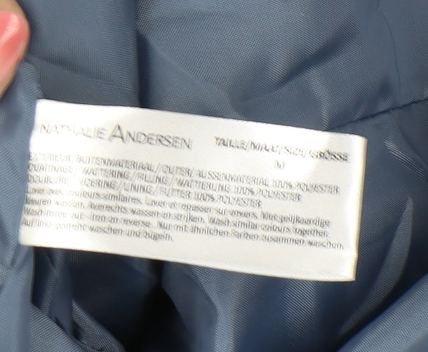 Nathalie Andersen Womens Blue Hooded Puffer Jacket Size M