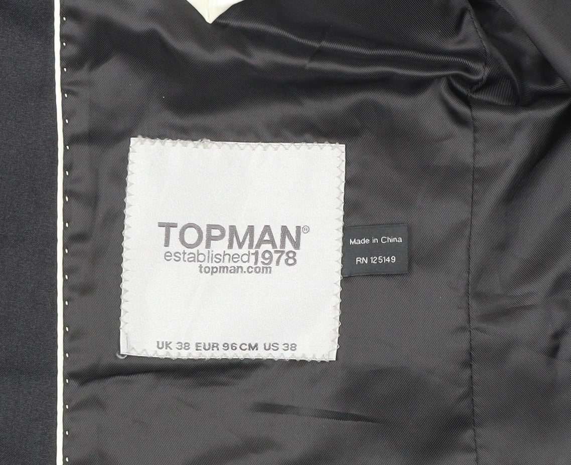 Topman Men's Black 38 Slim Fit Blazer Jacket Smart Classic Formal