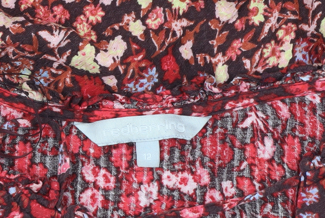 Red Herring Womens Multicoloured Floral Blouse Size 12 Viscose Tunic