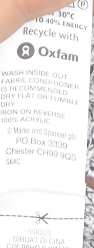 Marks and Spencer Women’s Grey Striped Pullover Jumper Size 16