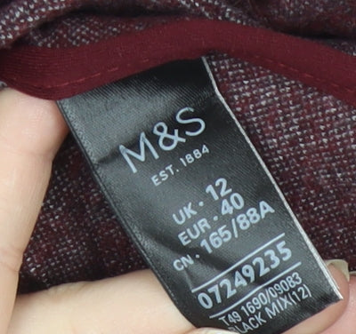 Marks and Spencer Women’s Grey Check Coatigan UK 12 Long Sleeve