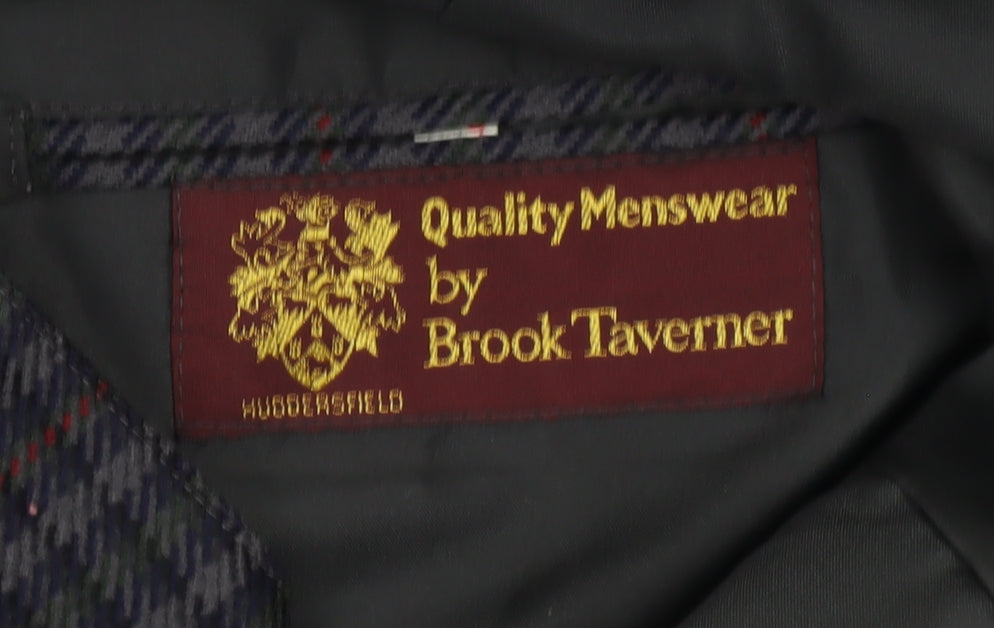 Brook Taverner Men's Multicoloured Wool Check Blazer Jacket 40in Chest L