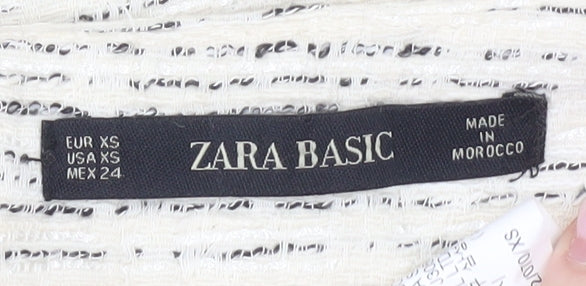 Zara Basic Women Ivory XS Tweed Pencil Skirt Workwear Business Casual