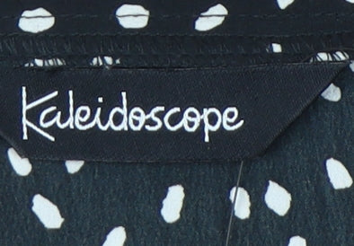 Kaleidoscope Women Black Polka Dot Blouse Size 12 Tunic Style