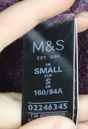 Marks and Spencer Women’s Purple Knit Long Sleeve Cardigan S