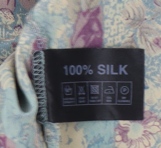 East Womens Multicoloured Silk Floral Blouse Size 16