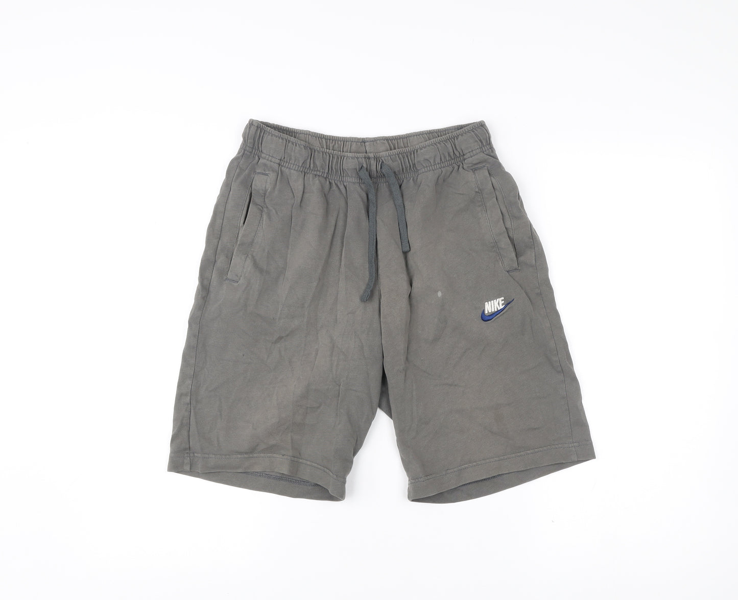 Nike Men's Grey Small Athletic Cotton Shorts with Pockets