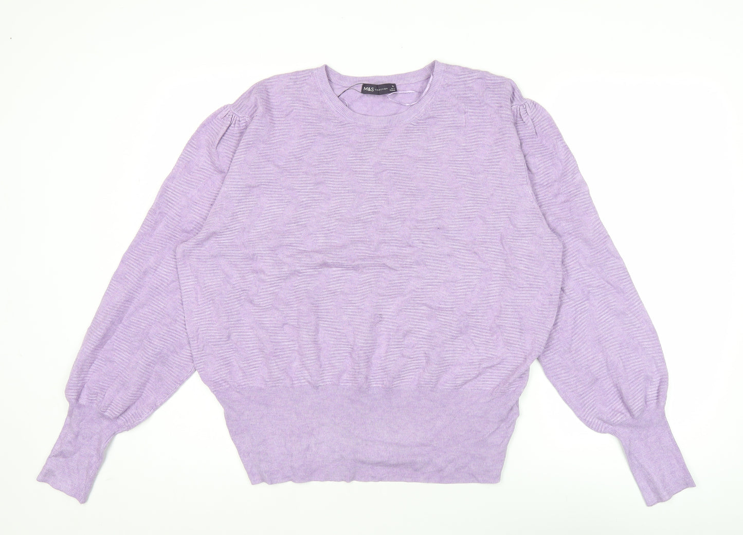 Marks and Spencer Women’s Purple Puff Sleeve Knit Jumper XL