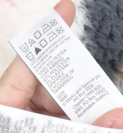 Marks and Spencer Girls White Animal Print Hooded Fleece Robe 9-10 Years