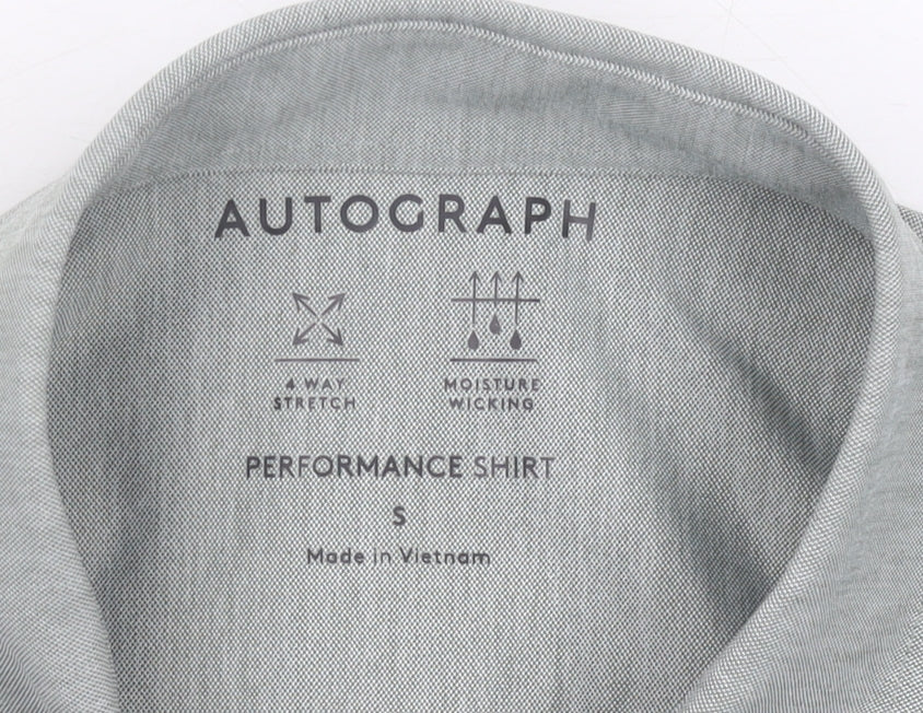 Marks and Spencer Autograph Men's Grey Dress Shirt S Long Sleeve